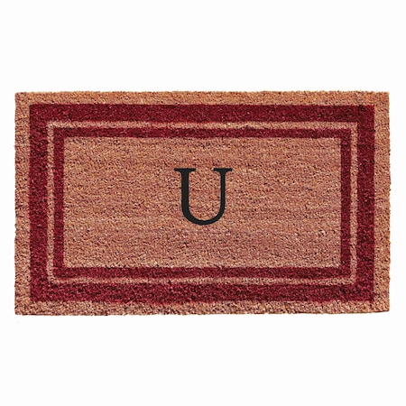 Calloway Mills Monogram Door Mat, Natural, Burgundy, 18 in W x 30 in L 152991830U